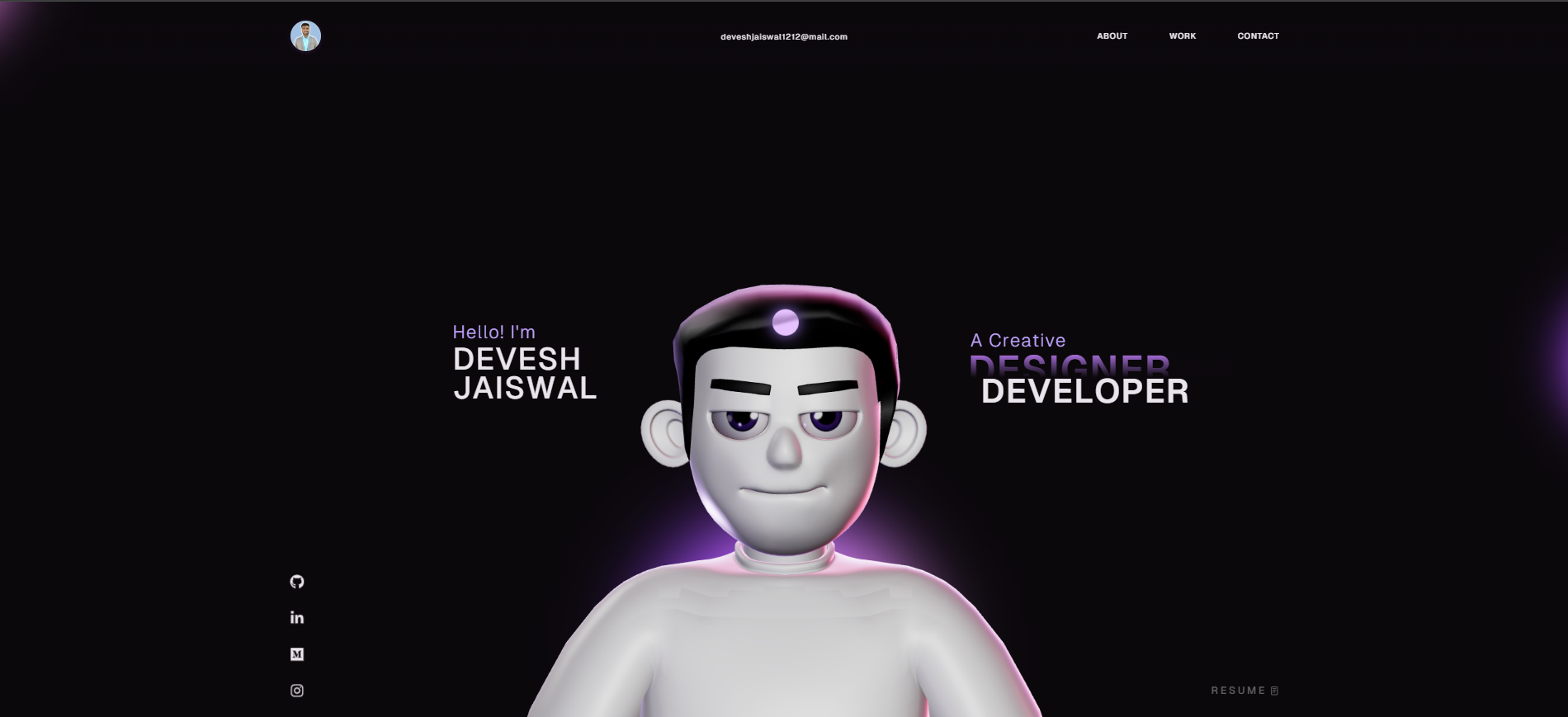 3D Interactive Portfolio